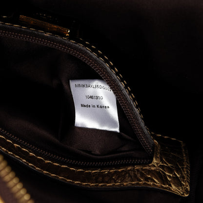 MCM Metallic Calfskin Stud Mini Stark Backpack Gold 9 of 10