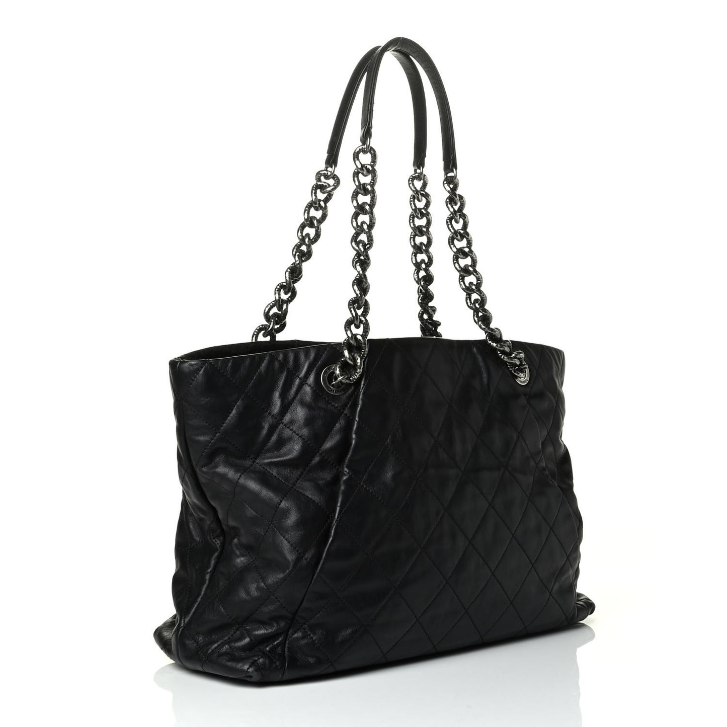 Lambskin Quilted Tote Black