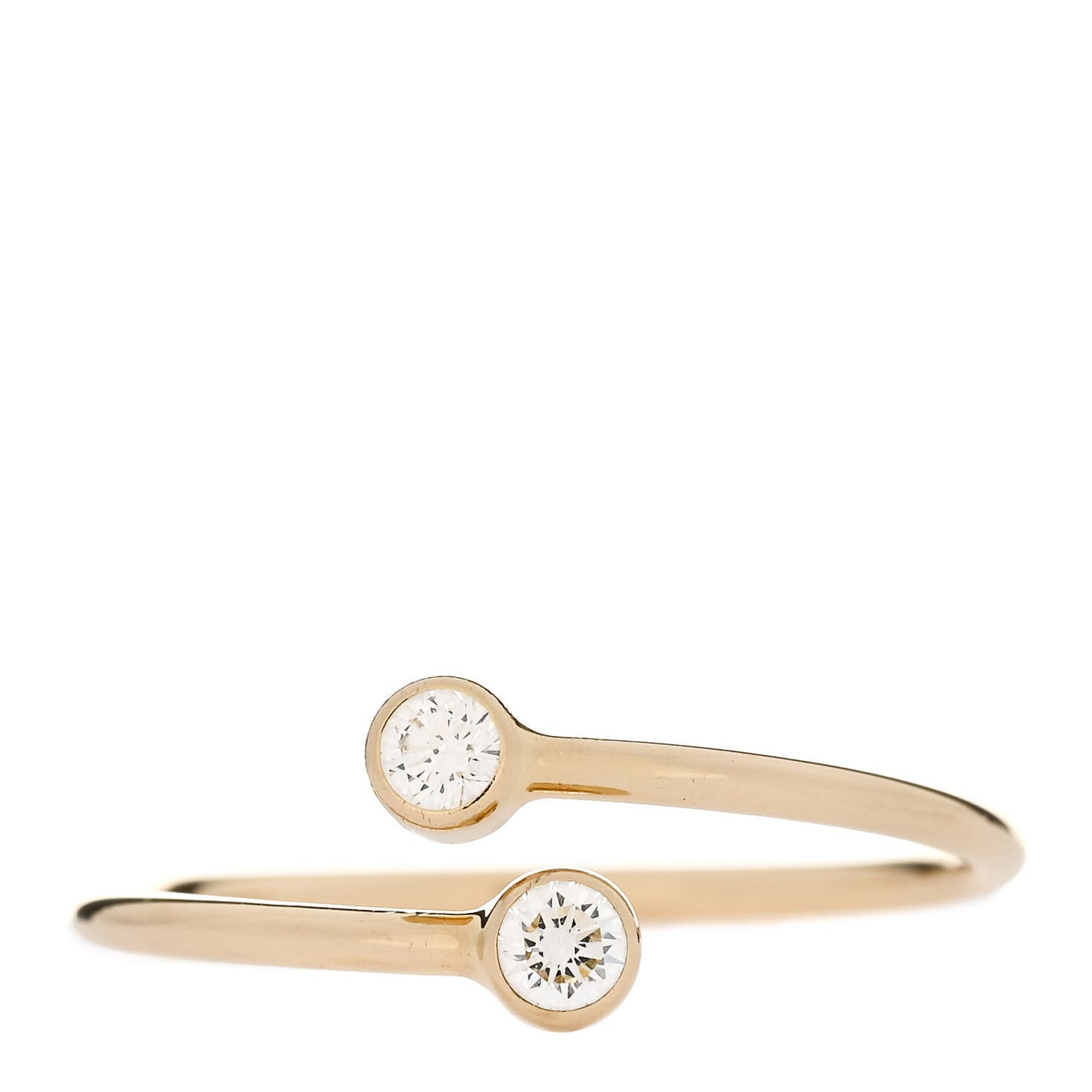 18K Yellow Gold Diamond Elsa Peretti Hoop Ring 50 5.5