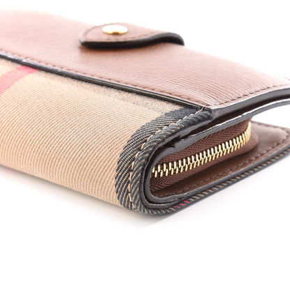 Burberry Calfskin House Check Compact Wallet Tan 7 of 11