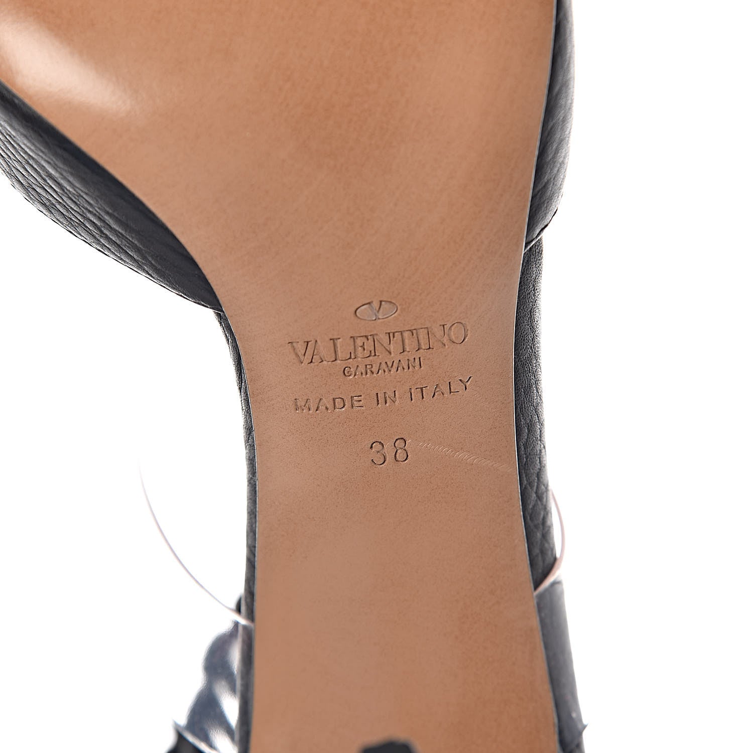Valentino Garavani Grained Calfskin C Rockee Fringe Ankle Wrap Pumps 38 Black 6 of 7