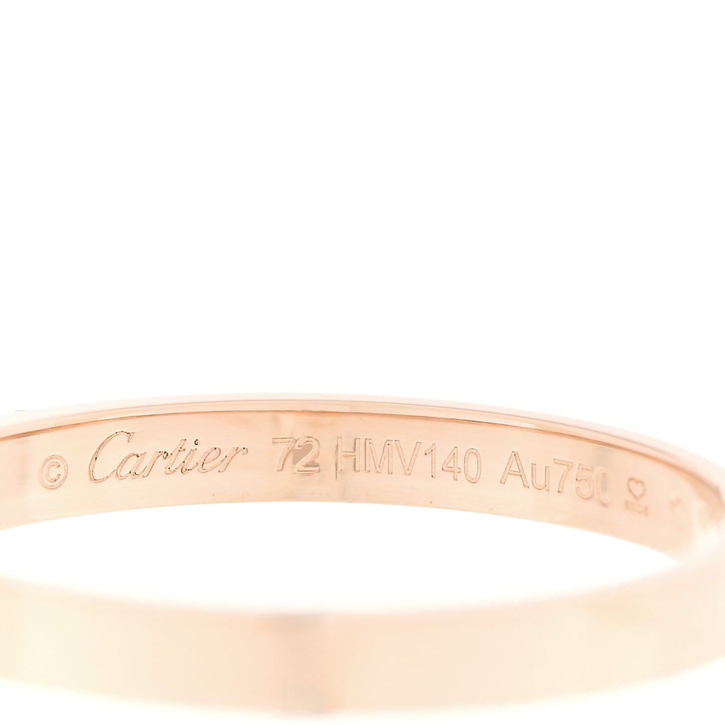 18K Pink Gold 3mm C De Cartier Wedding Band Ring 72 14