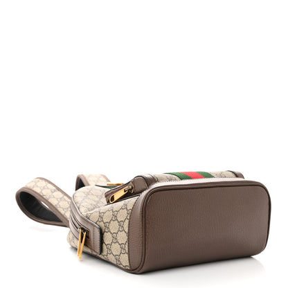 Gucci GG Supreme Monogram Calfskin Web Small Ophidia Day Backpack Beige Ebony New Acero 4 of 10