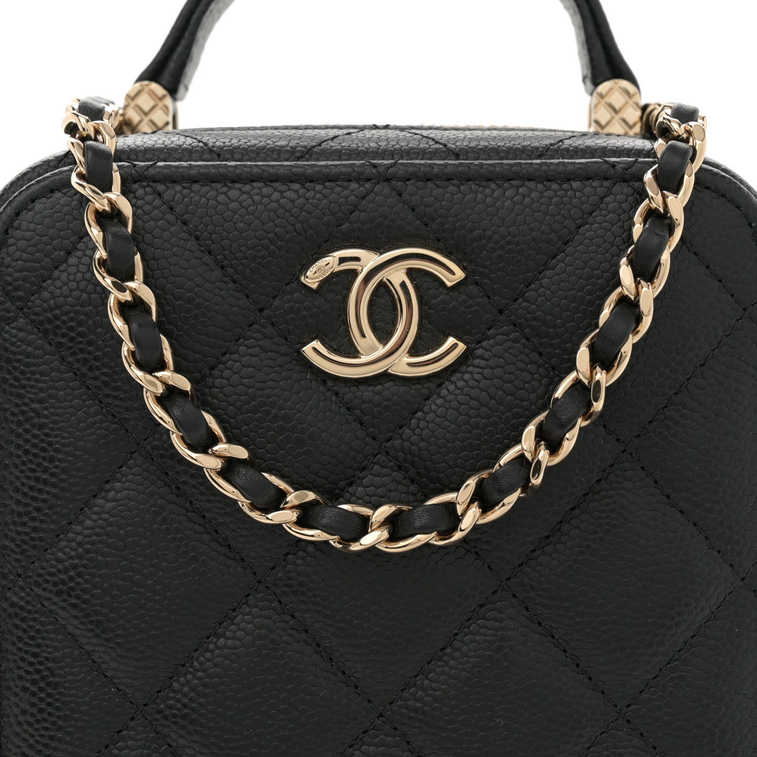 Chanel Caviar Quilted CC North South Vanity Case Black 9 of 12
