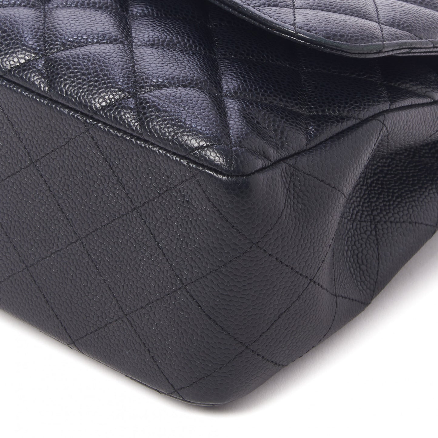 Caviar Quilted Jumbo Double Flap Black