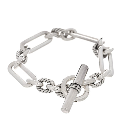 David Yurman Sterling Silver Diamond Lexington Chain Bracelet 1 of 3