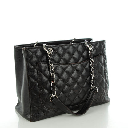 Chanel Caviar Quilted Grand Shopping Tote GST Dark Brown 3 of 7