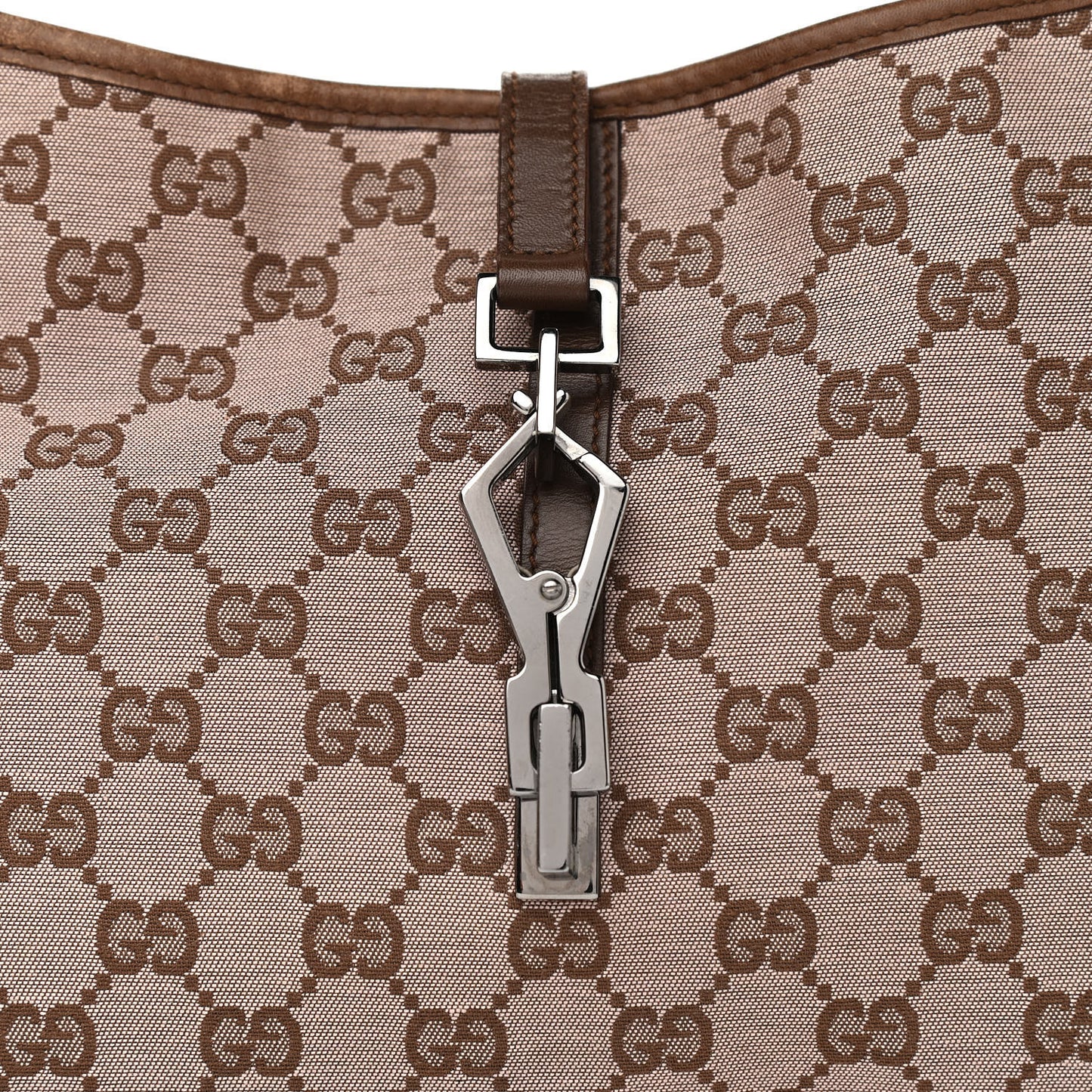 Monogram Lobster Clasp Jackie O Hobo Brown