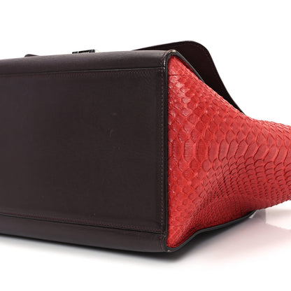 Celine Snakeskin Calfskin Medium Trapeze Wine 10 of 13