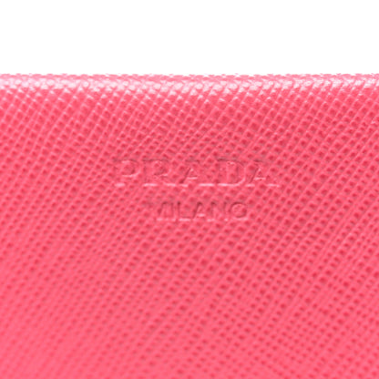 Prada Saffiano Metal Flap Clutch Peonia 6 of 7