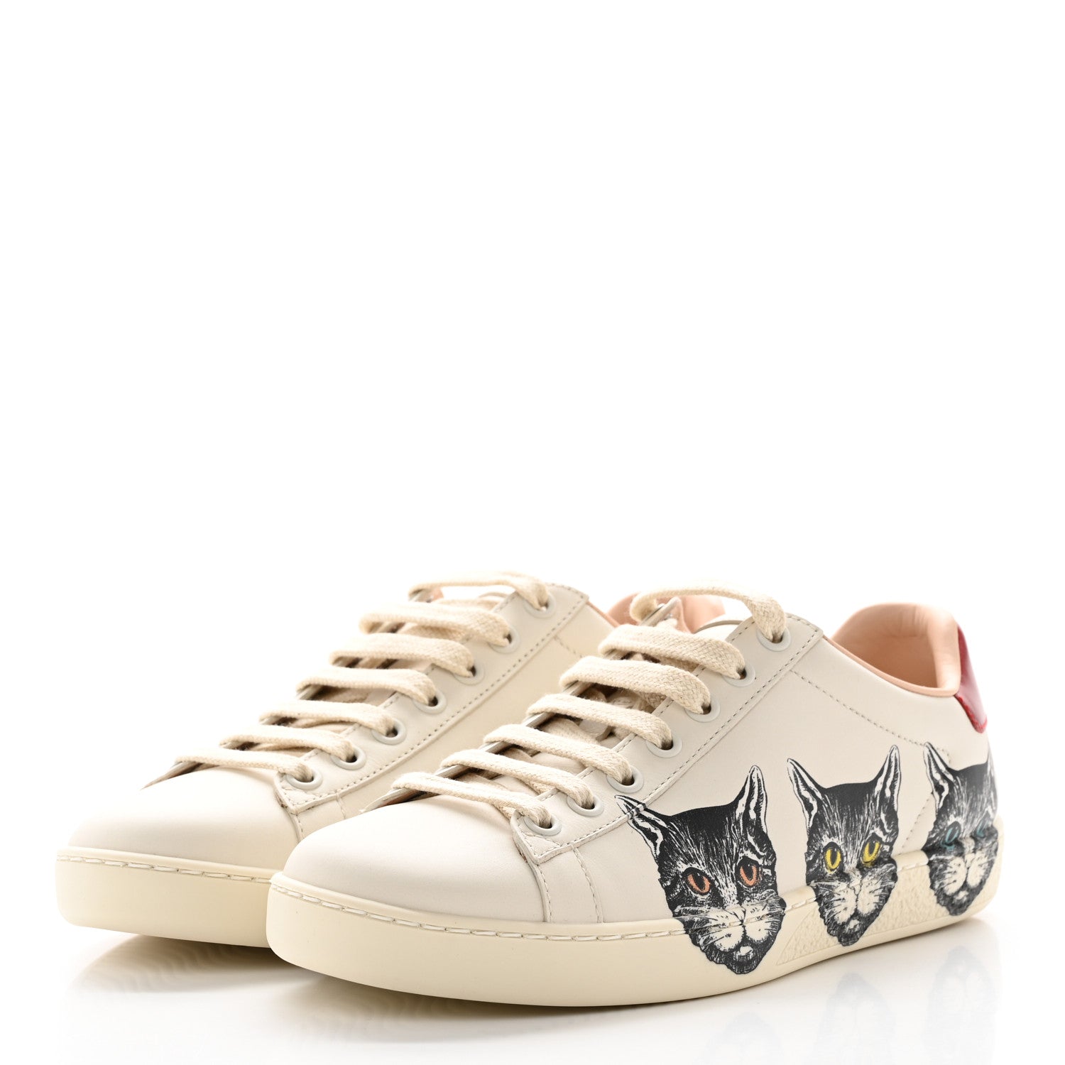 Gucci Calfskin Mystic Cat Print Womens Ace Sneakers 36 White 3 of 13