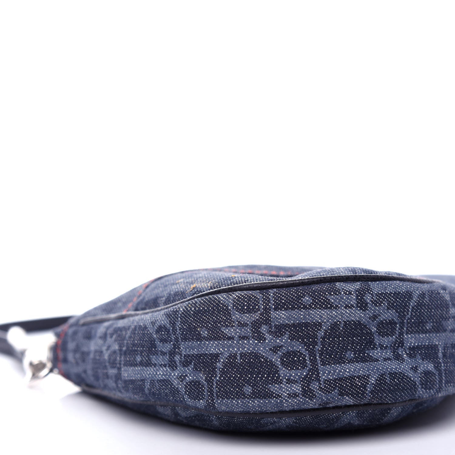 Christian Dior Denim Monogram Mini Saddle Pochette Navy 8 of 10