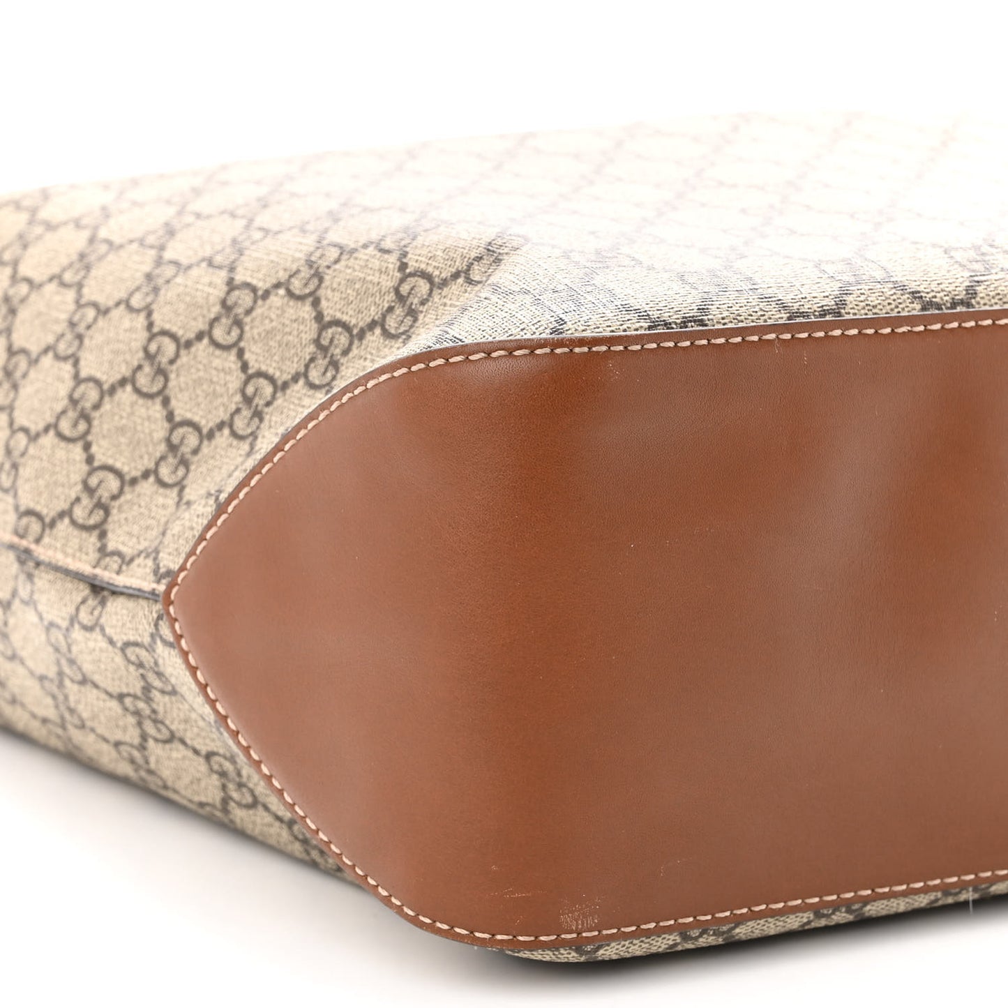 GG Supreme Monogram Large Linea A Hobo Light Brown