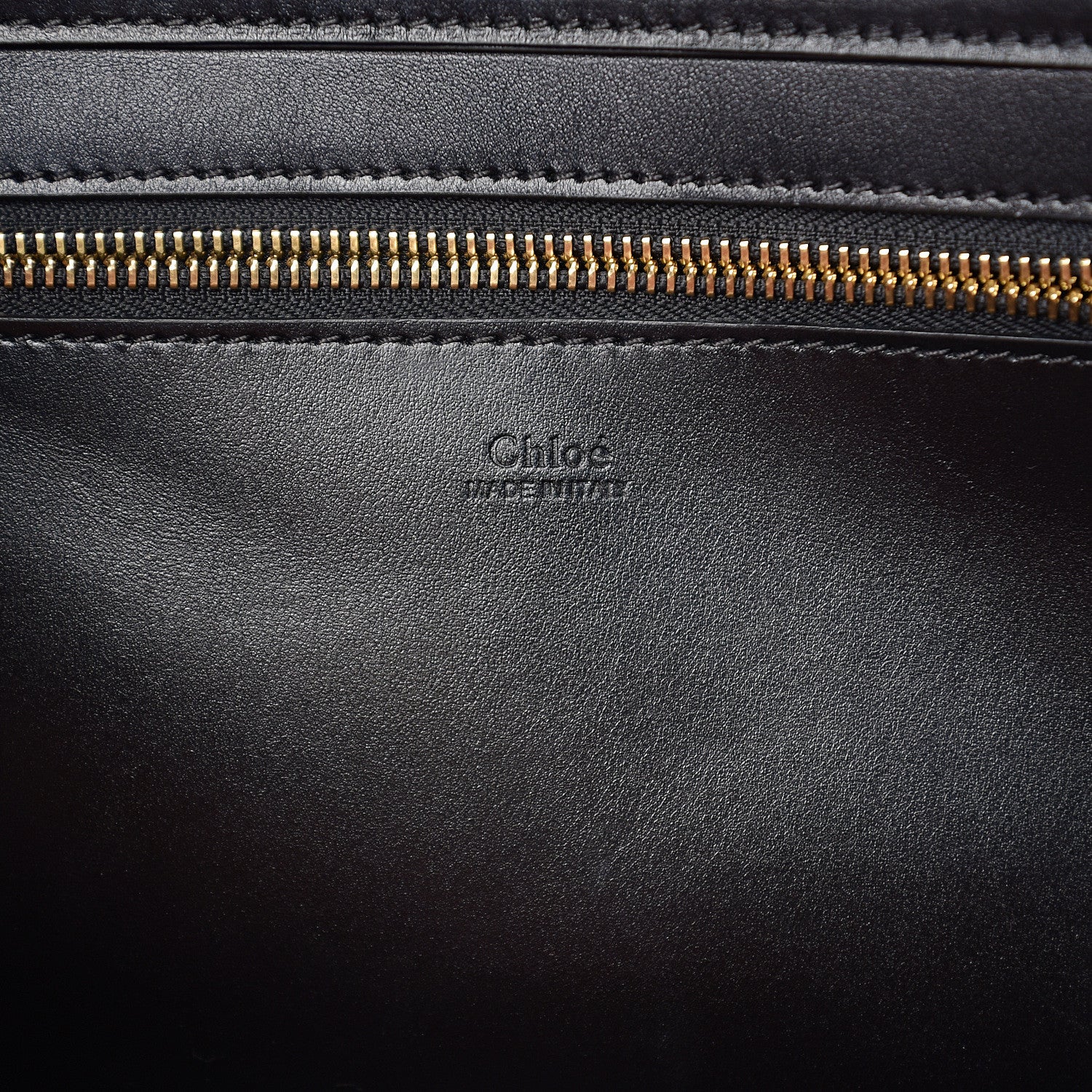 Chloe Shiny Calfskin Suede Medium C Zipped Tote Black 5 of 8