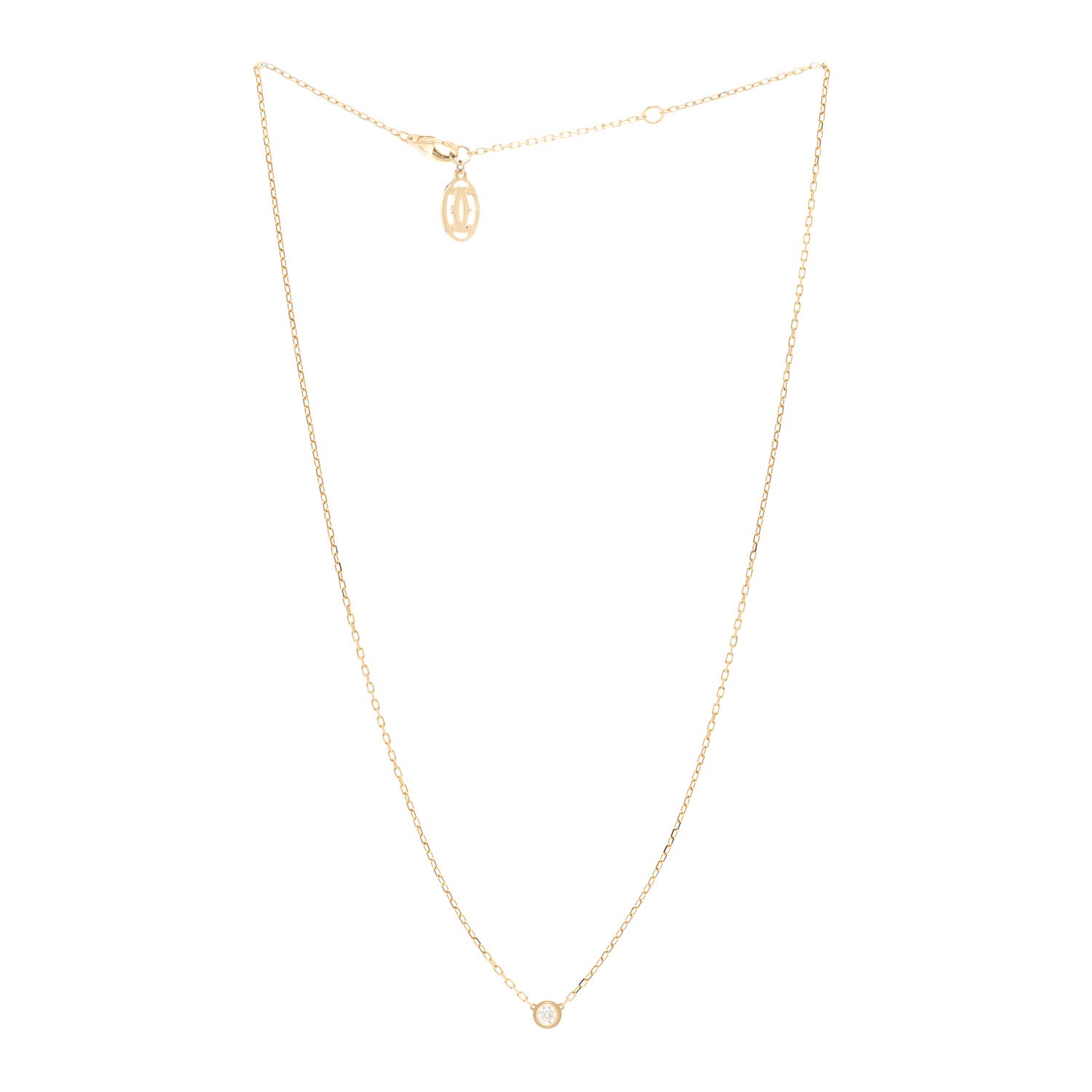 Cartier 18K Yellow Gold Diamond SM D'Amour Pendant Necklace 3 of 4