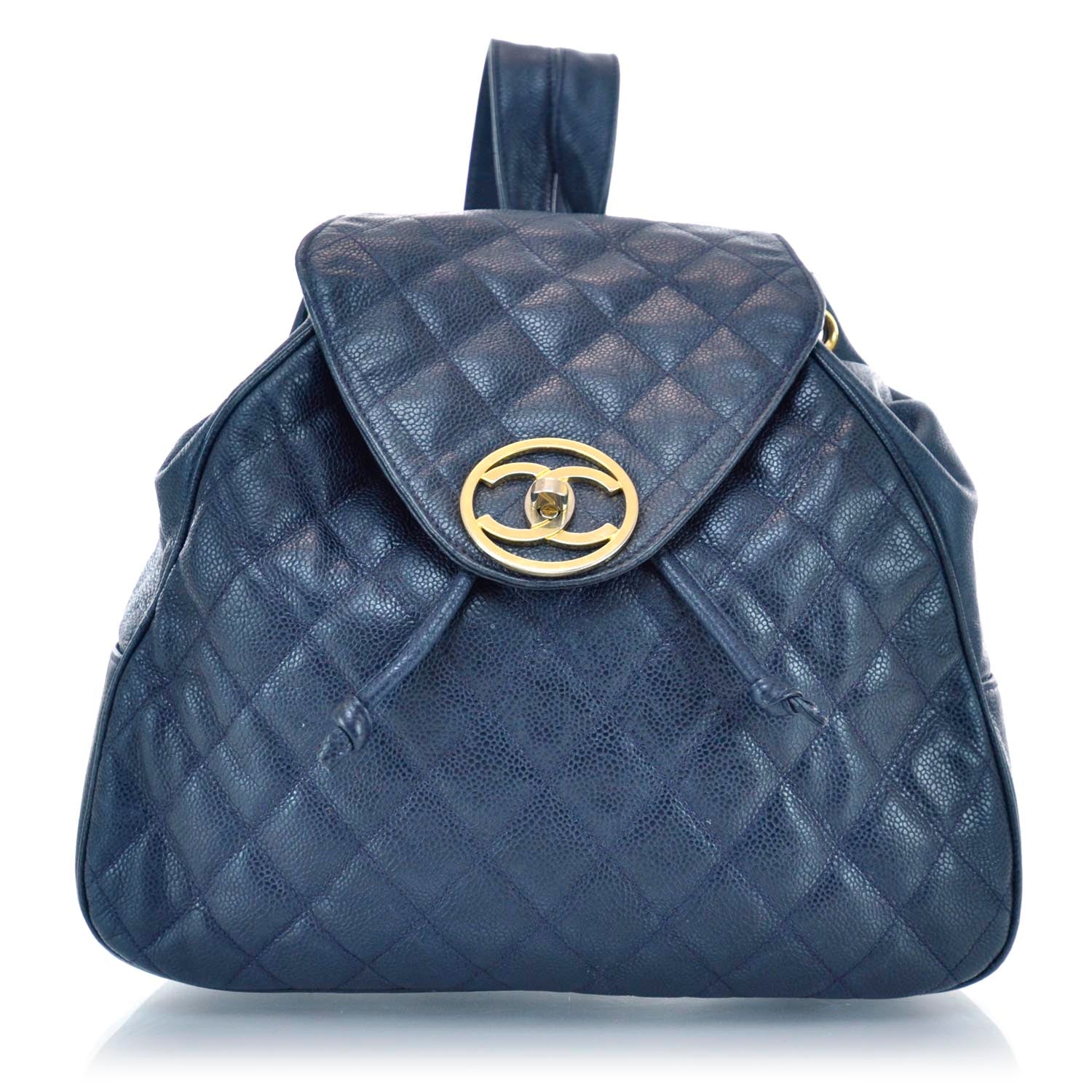 Chanel Caviar Quilted Backpack Navy Blue 1 of 10