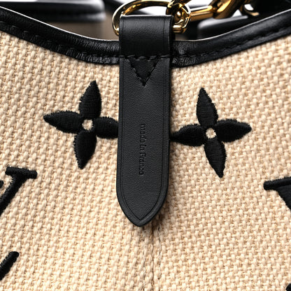 Louis Vuitton Cotton Monogram Embroidered Neonoe MM Beige Black 7 of 10