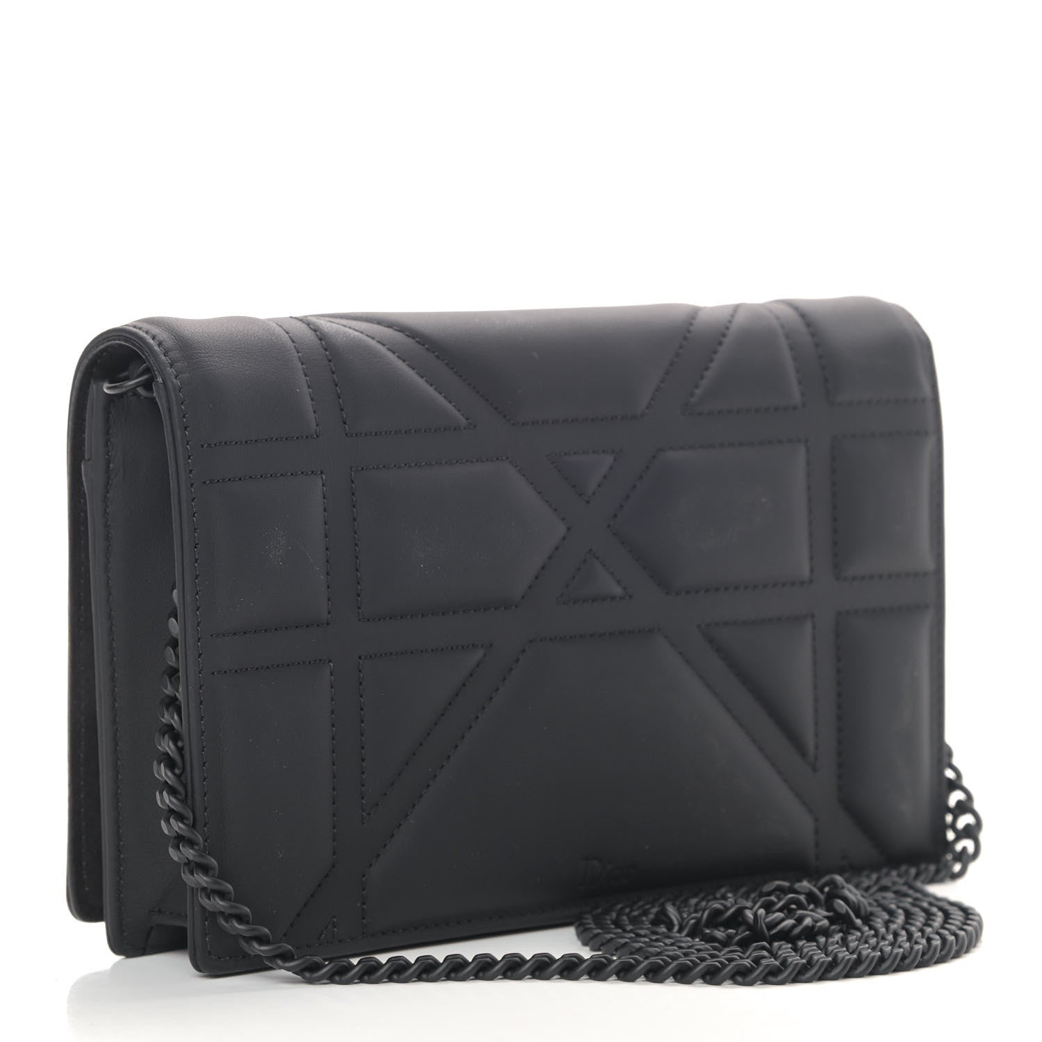 Christian Dior Ultra Matte Calfskin Diorama Wallet on Chain Pouch Black 3 of 11
