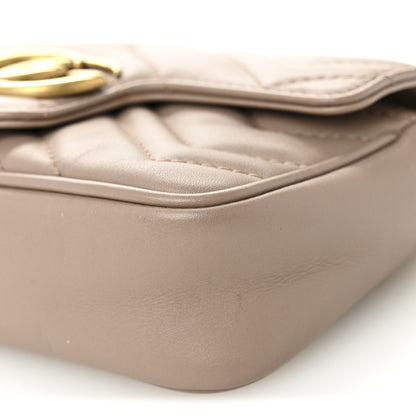 Gucci Calfskin Matelasse Super Mini GG Marmont Shoulder Bag Porcelain Rose 10 of 10