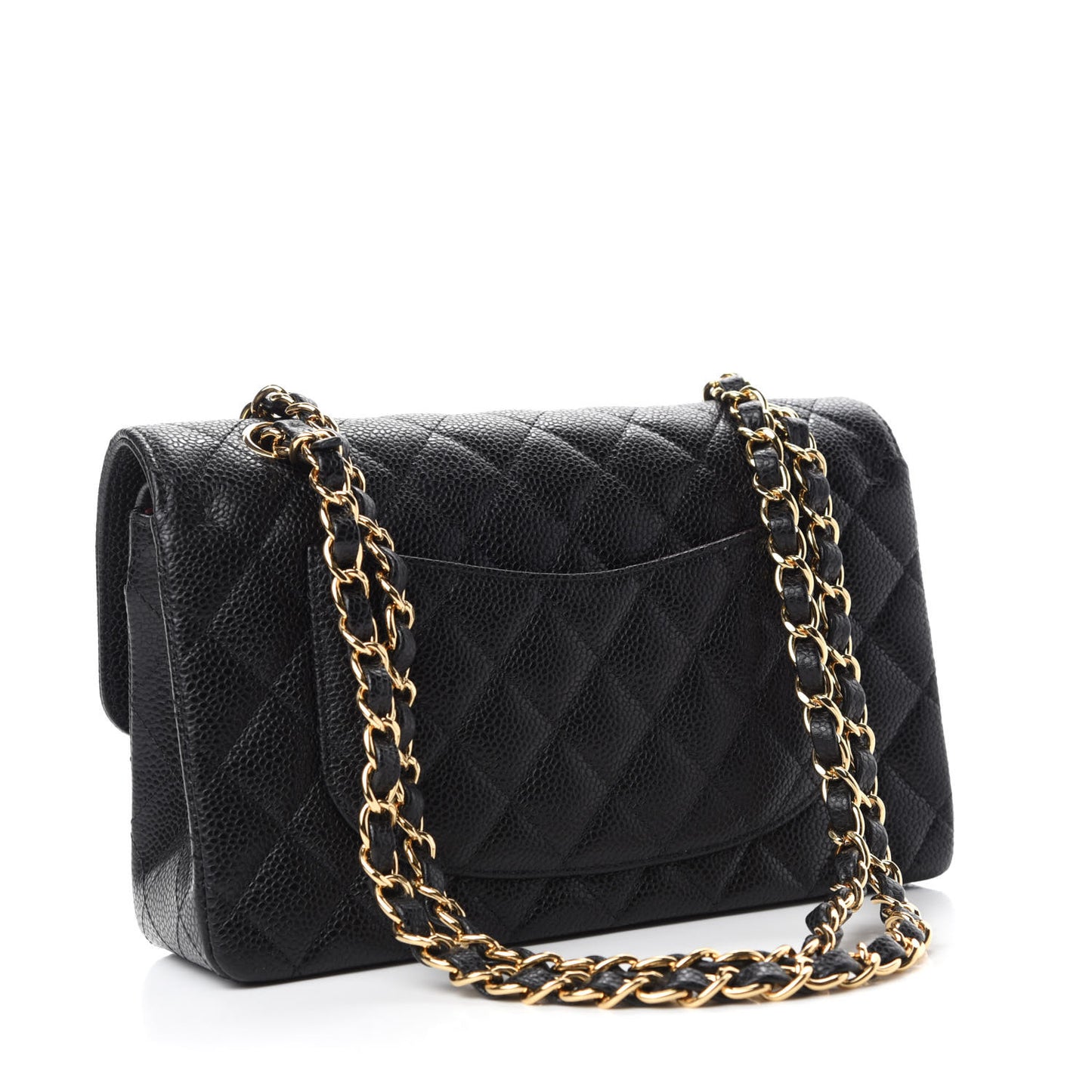 Caviar Quilted Small Double Flap Black