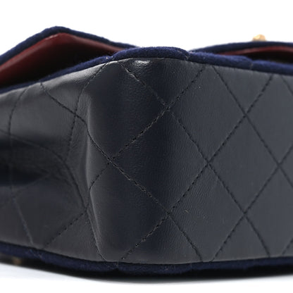 Chanel Felt Quilted Paris-Hamburg Charms Mini Rectangular Flap Black Dark Navy 9 of 10