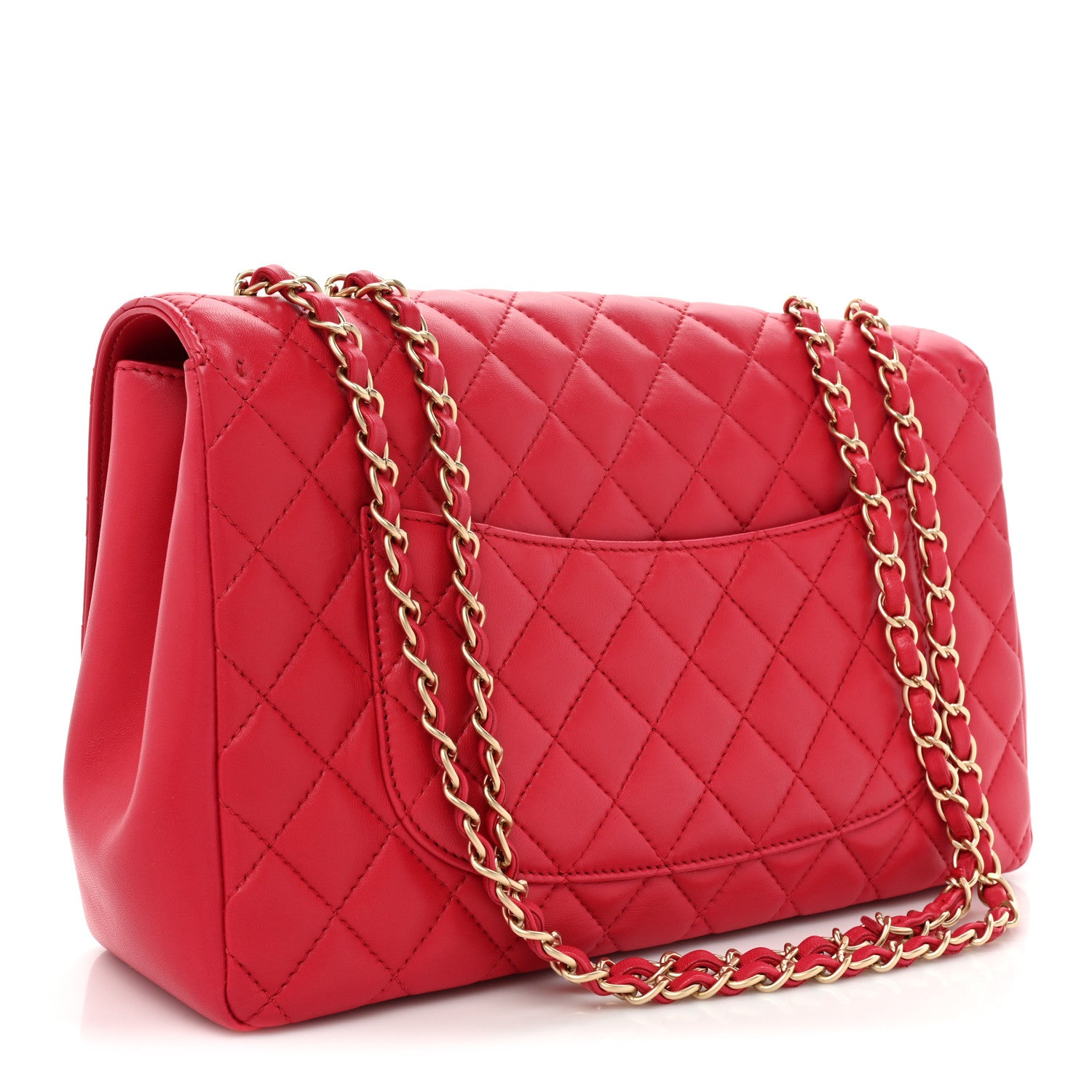 Chanel Lambskin Quilted Jumbo Mademoiselle Chic Flap Red 3 of 13