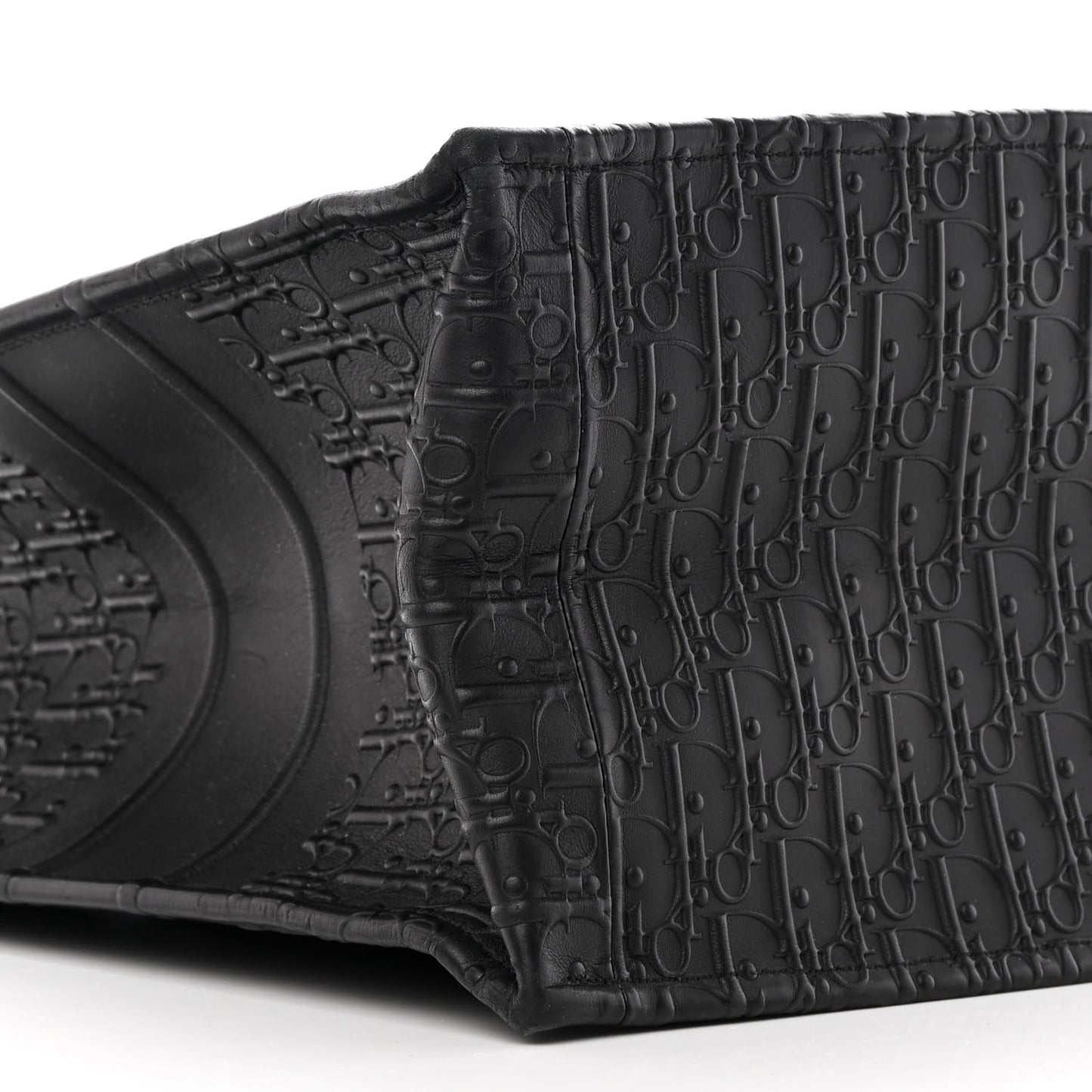 Oblique Calfskin Embossed Large Book Tote Black