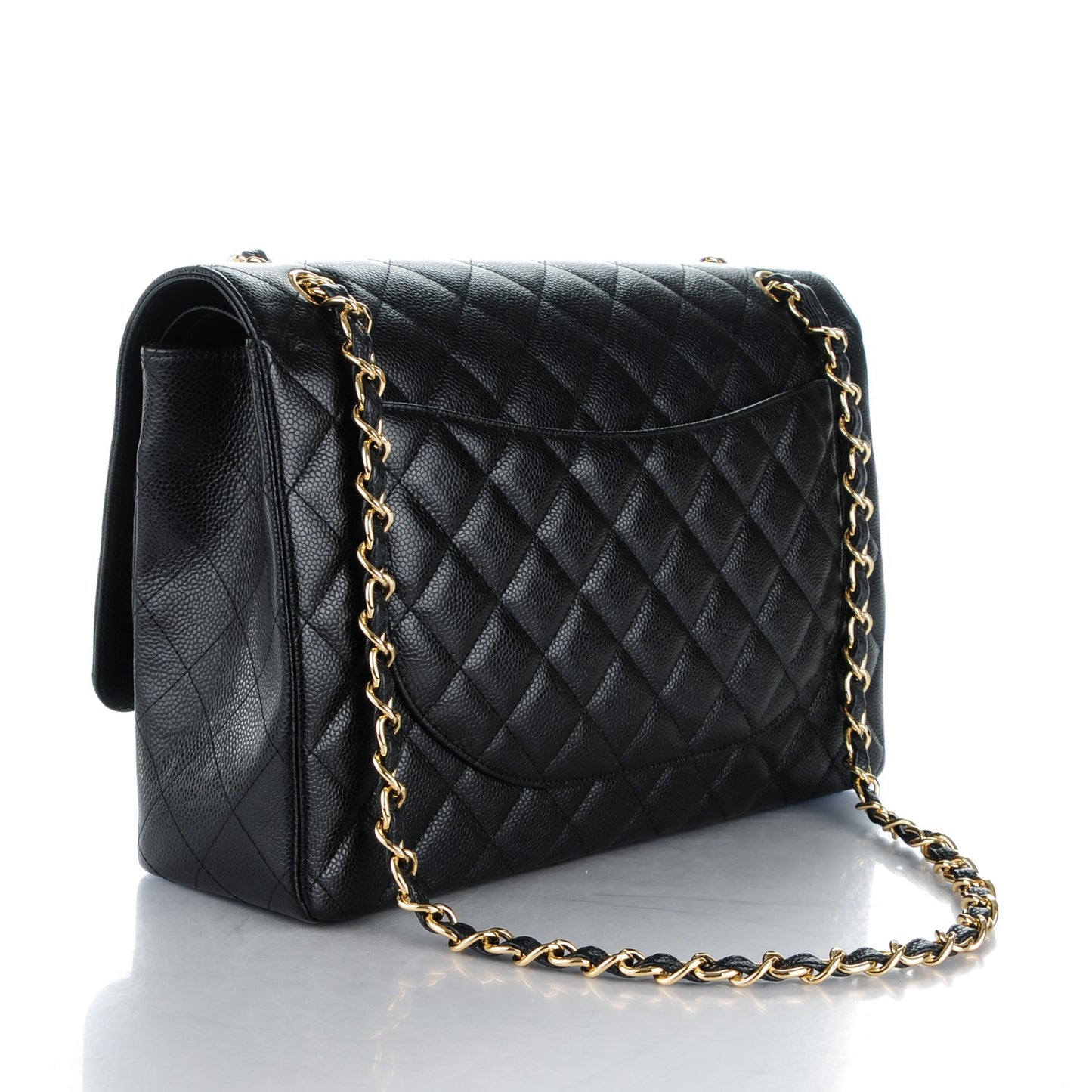 Caviar Quilted Maxi Double Flap Black