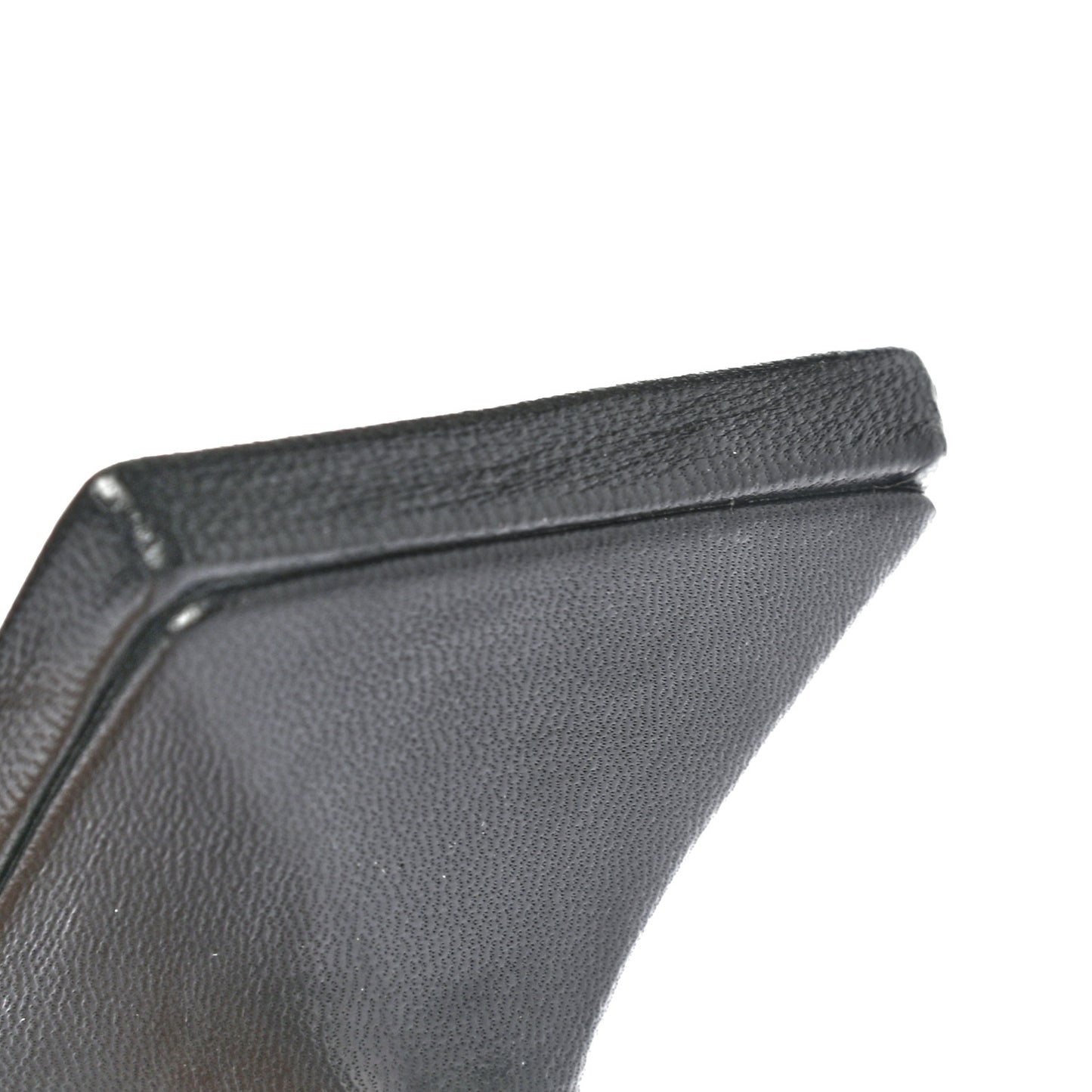 Shiny Kidskin BB Fringe Square Knife Pointed Toe 40mm Mules 36.5 Black