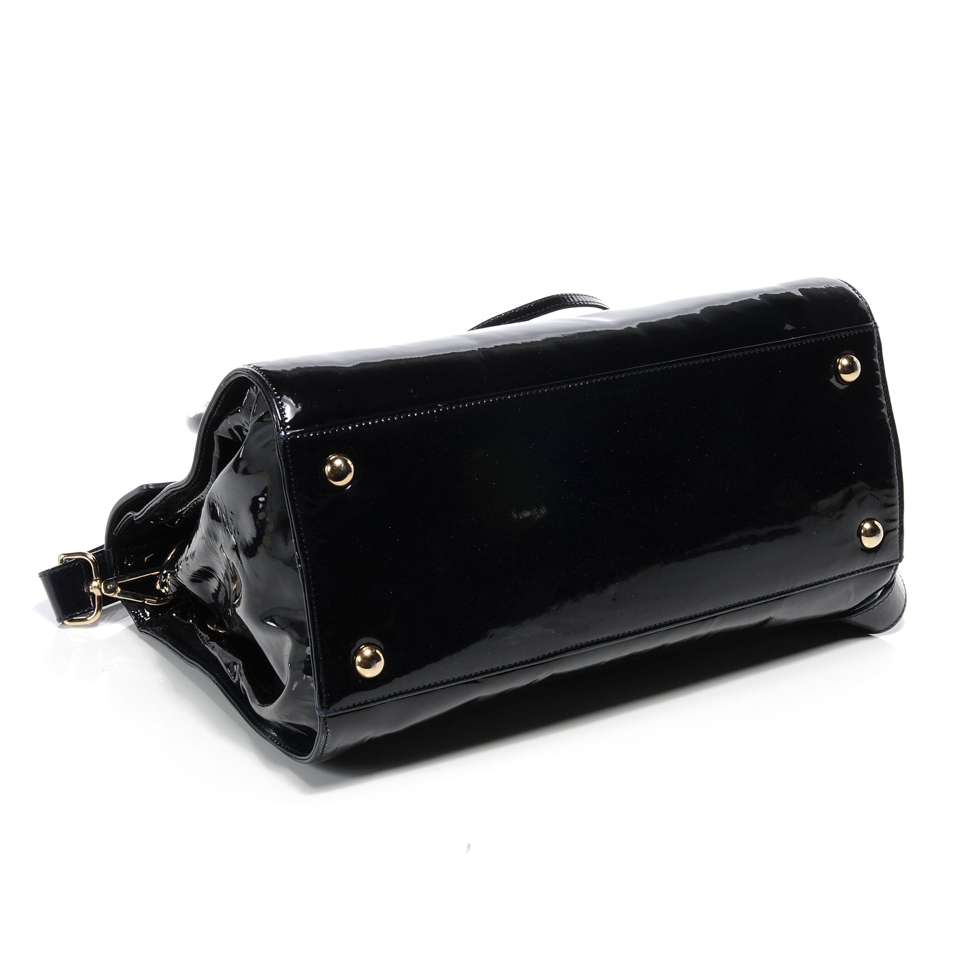 Jimmy Choo Patent Large Rosalie Satchel Navy 4 of 8