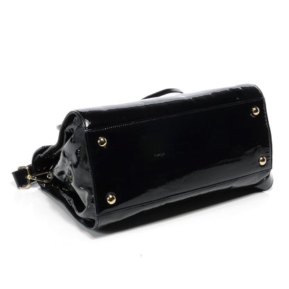 Jimmy Choo Patent Large Rosalie Satchel Navy 4 of 8