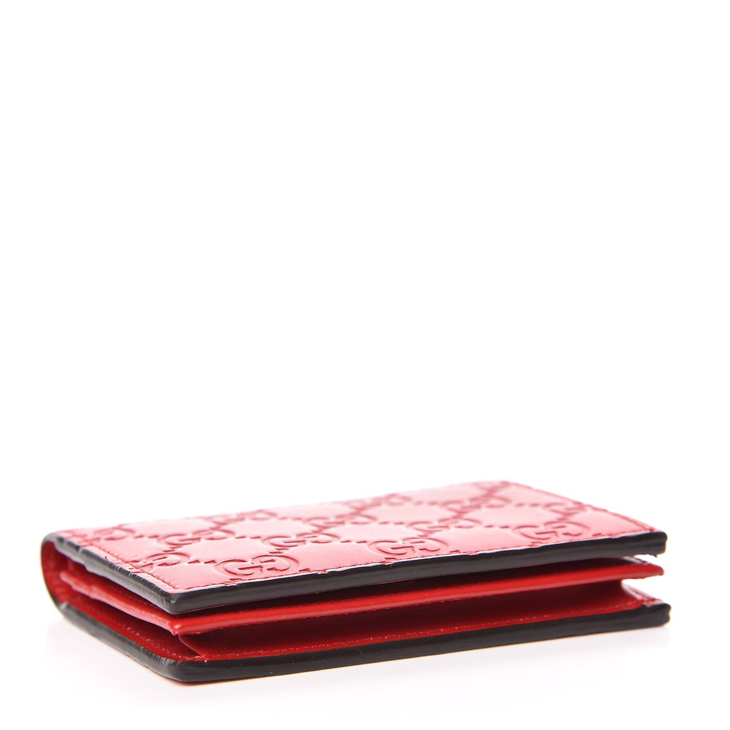 Gucci Guccissima Card Case Wallet Red 4 of 11