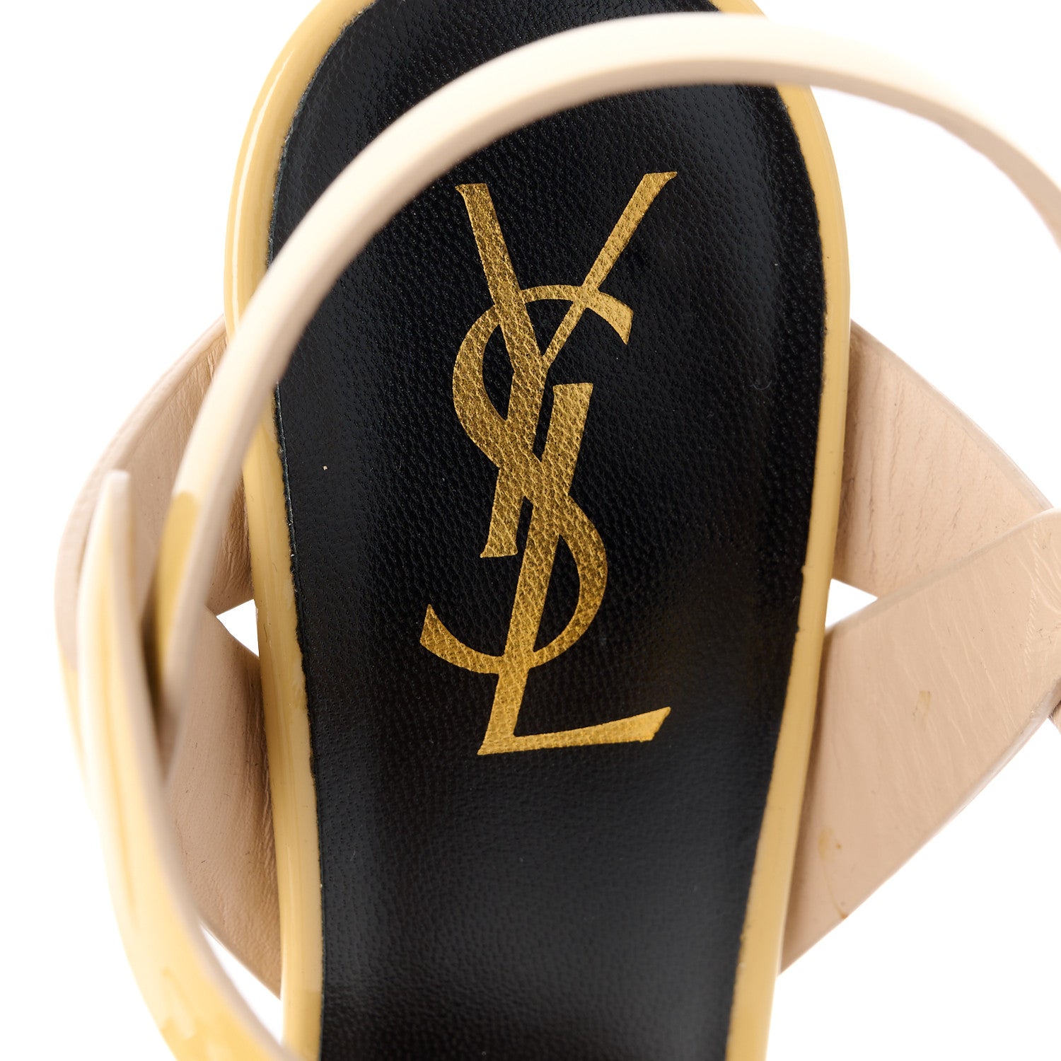 Saint Laurent Patent Tribute 105 Platform Sandals 35.5 Nude Powder 7 of 10