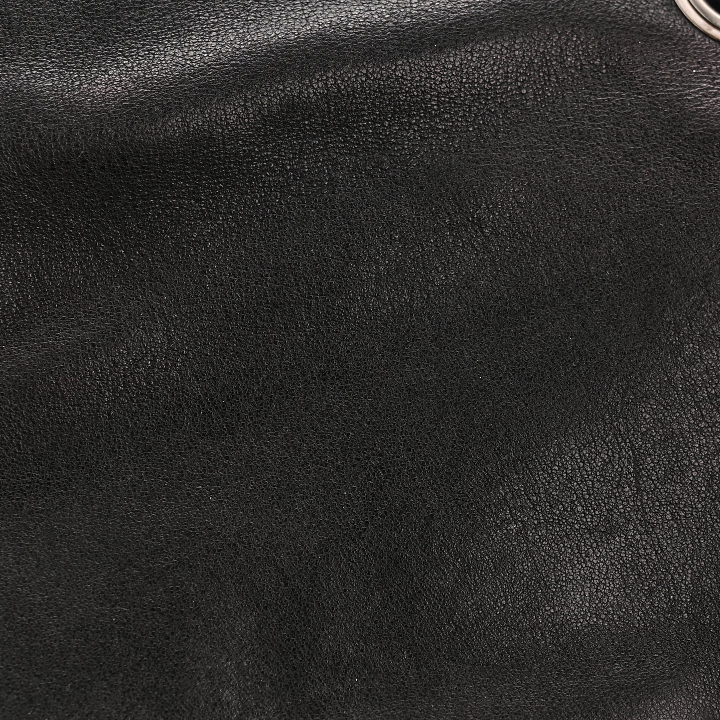 Washed Lambskin Quilted Mini Chain Around Flap Black