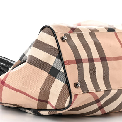 Burberry Patent Trim Supernova Check Medium Melbury Tote Black 10 of 15