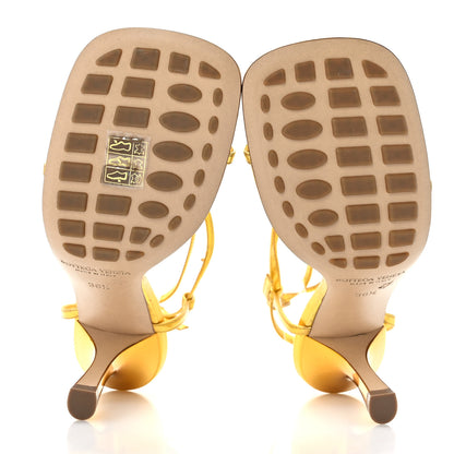 Bottega Veneta Laminated Calfskin The Line 90mm Sandals 36.5 Gold 5 of 7