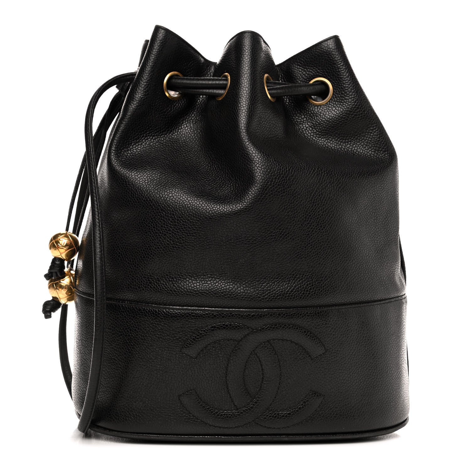 Chanel Caviar CC Drawstring Shoulder Bag Black 1 of 4