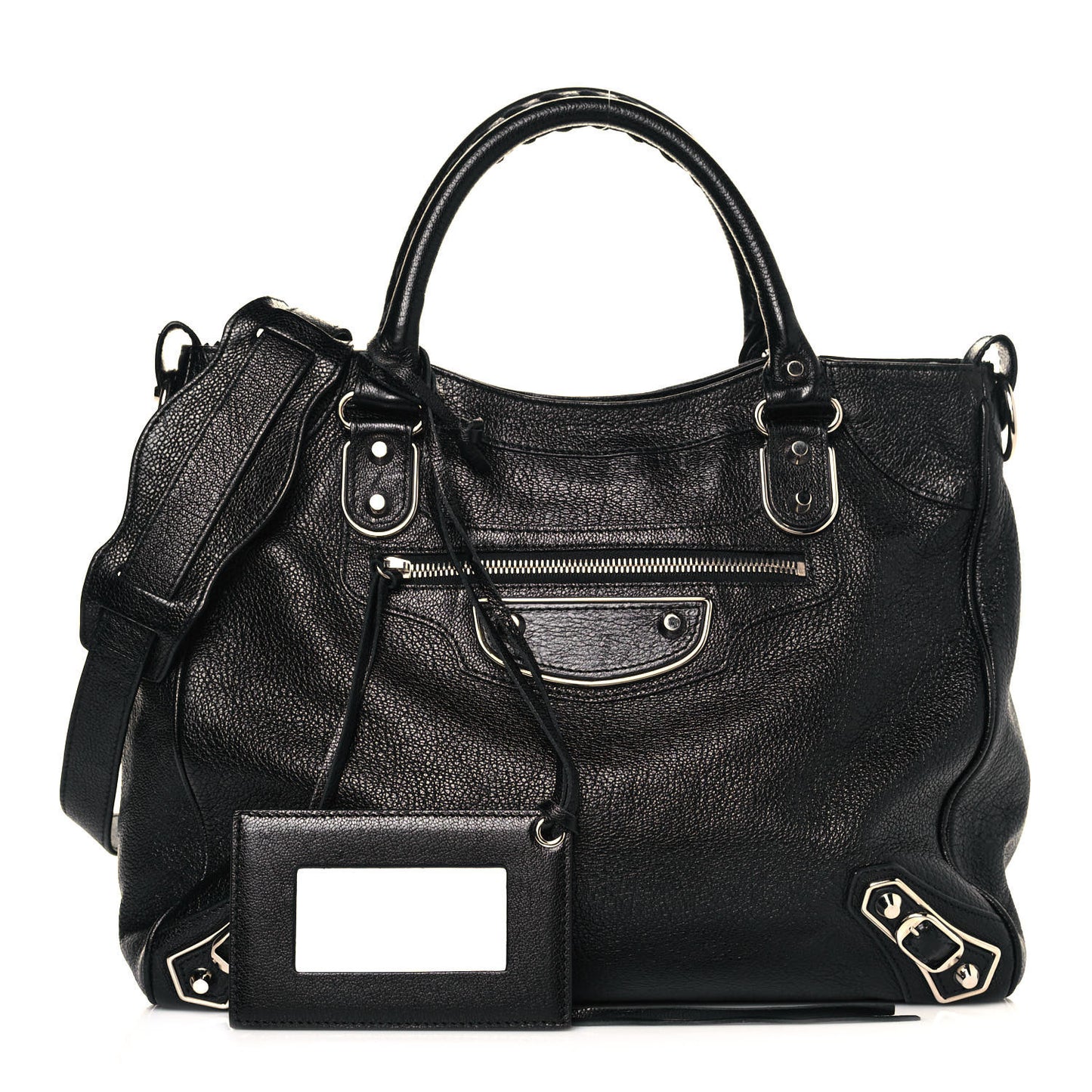 Chevre Silver Metallic Edge Hardware Velo Black