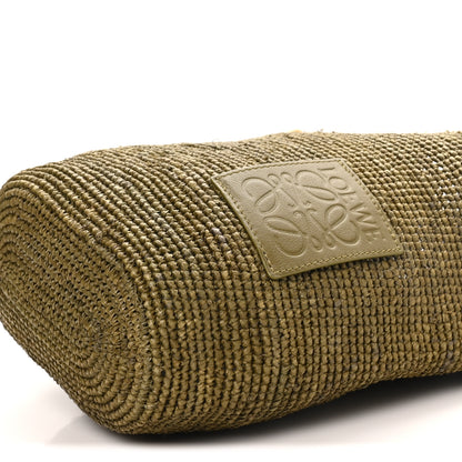 Loewe Raffia Mini Slit Tote Bag Natural Olive 9 of 9