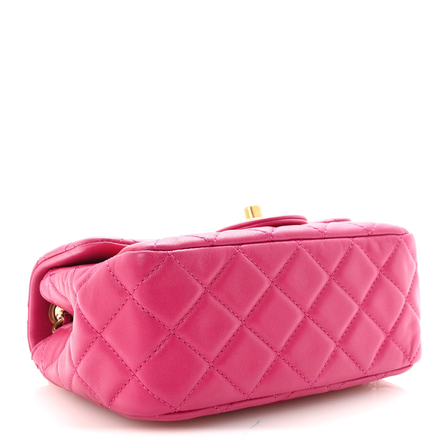 Chanel Lambskin Quilted Mini Pearl Crush Flap Fuchsia 4 of 10
