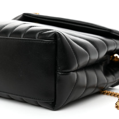 Saint Laurent Calfskin Y Quilted Monogram Small Loulou Chain Satchel Black 9 of 10