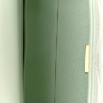 Chanel Caviar Quilted Retro Medium Twist Top Handle Clutch Light Green 5 of 10