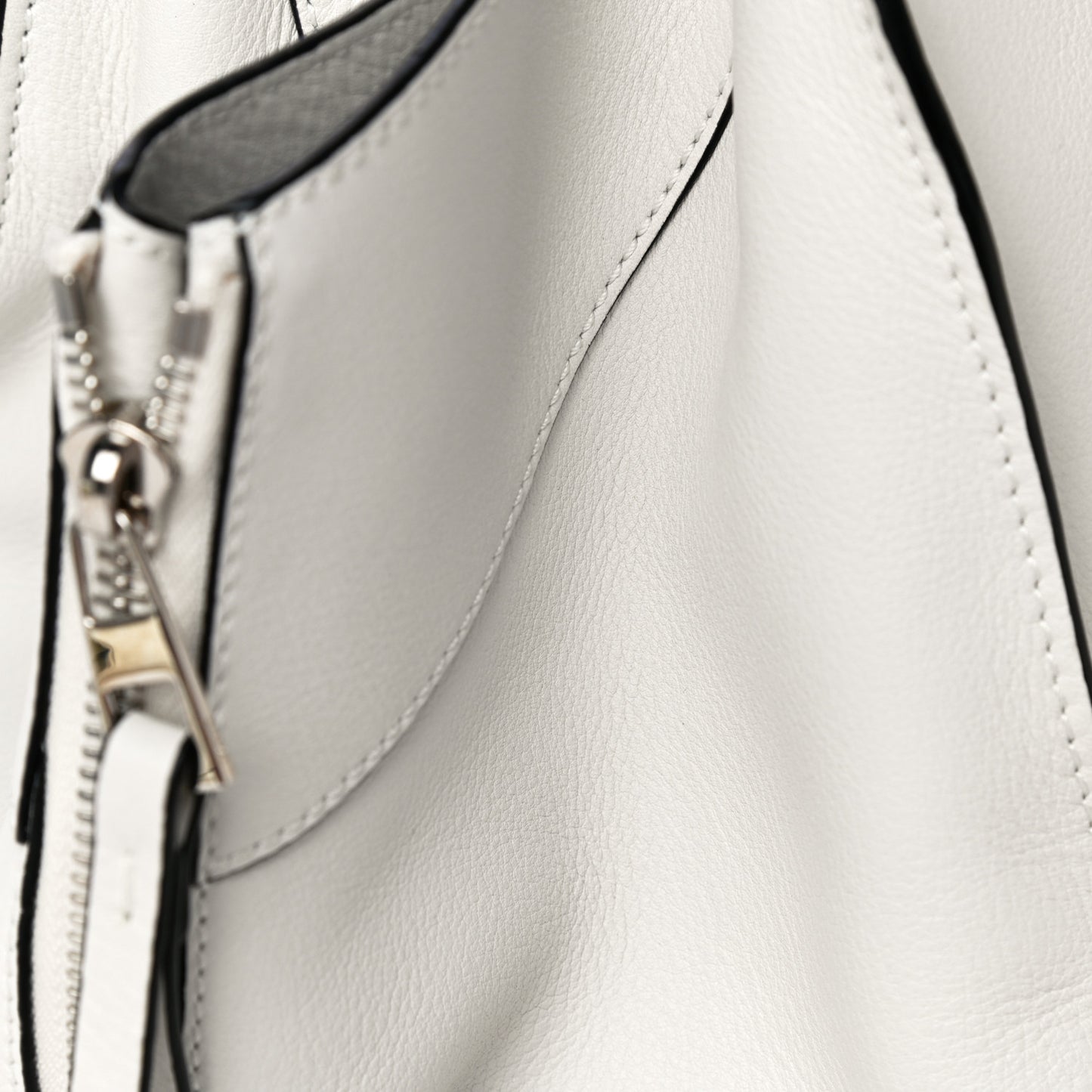 Grained Calfskin Small Hammock Shoulder Bag Soft White