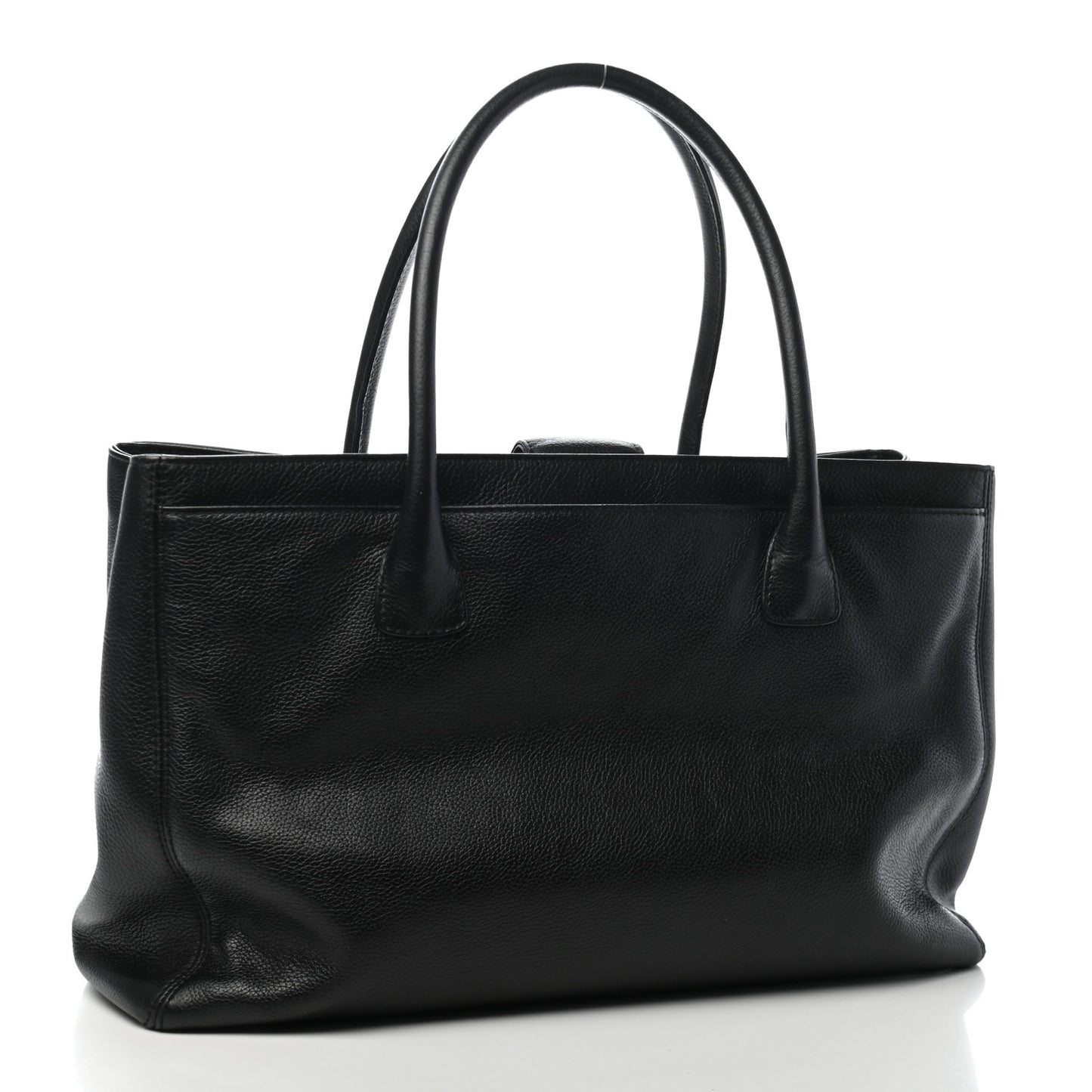 Calfskin Cerf Executive Shopper Tote Black