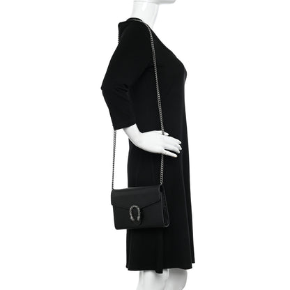 Gucci Calfskin Mini Dionysus Chain Wallet Black 2 of 13