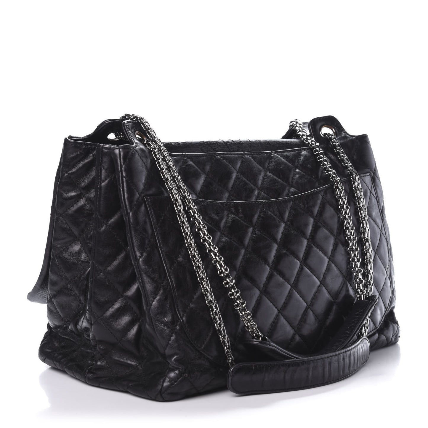 Metallic Calfskin Quilted XL Accordion Reissue Flap Black