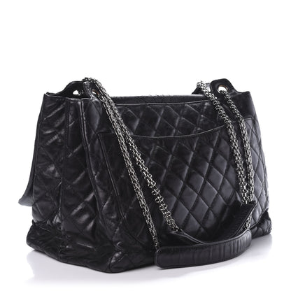 Chanel Metallic Calfskin Quilted XL Accordion Reissue Flap Black 3 of 12