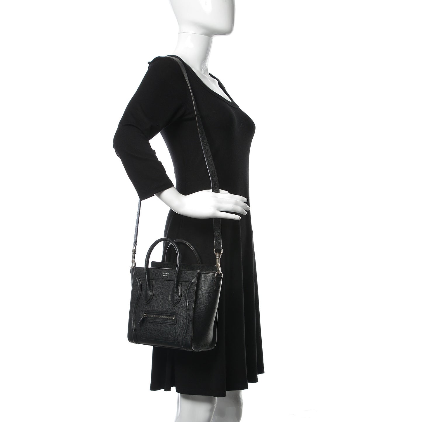 Drummed Calfskin Nano Luggage Black