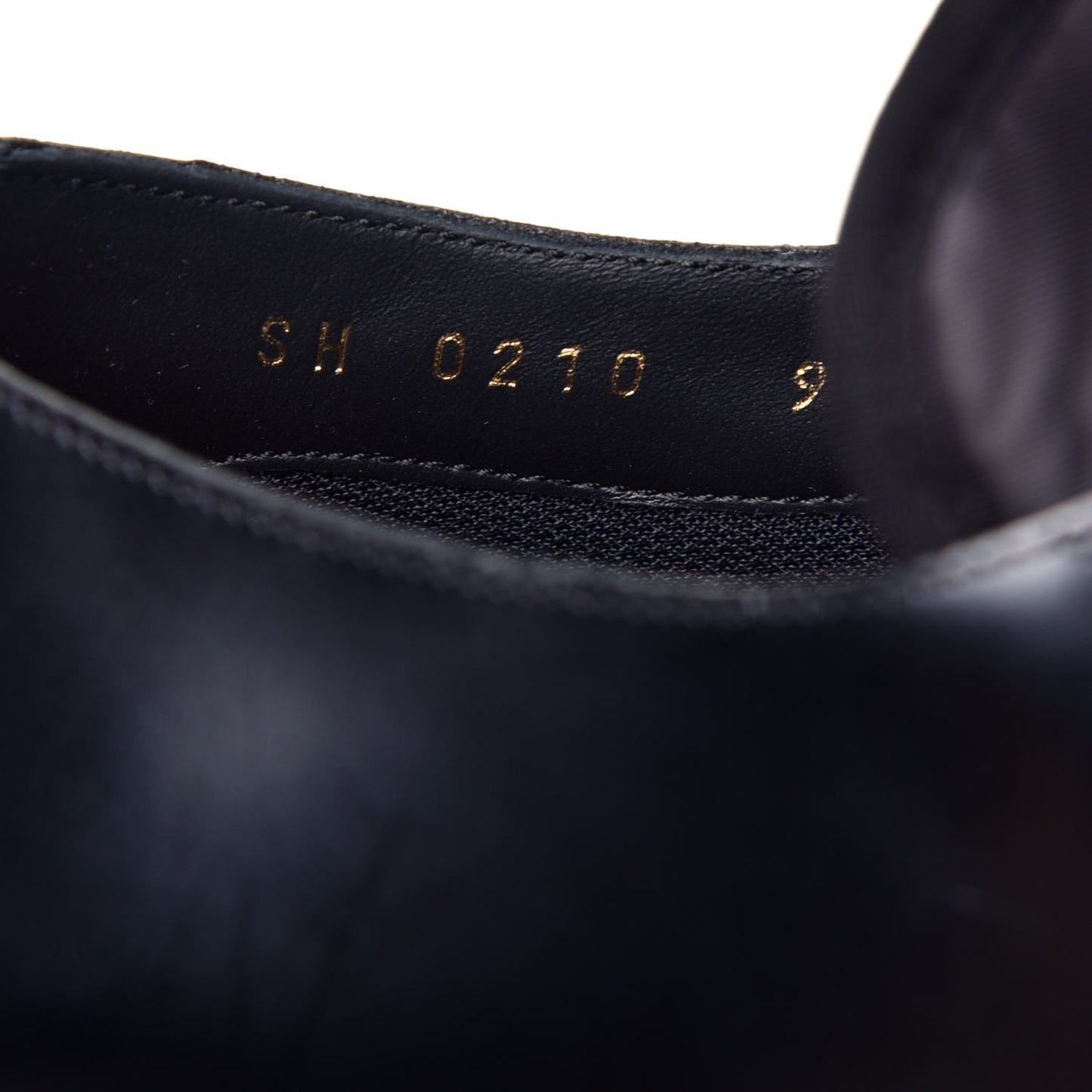 Calfskin Mens Derby LV Harness Shoes 9 Black