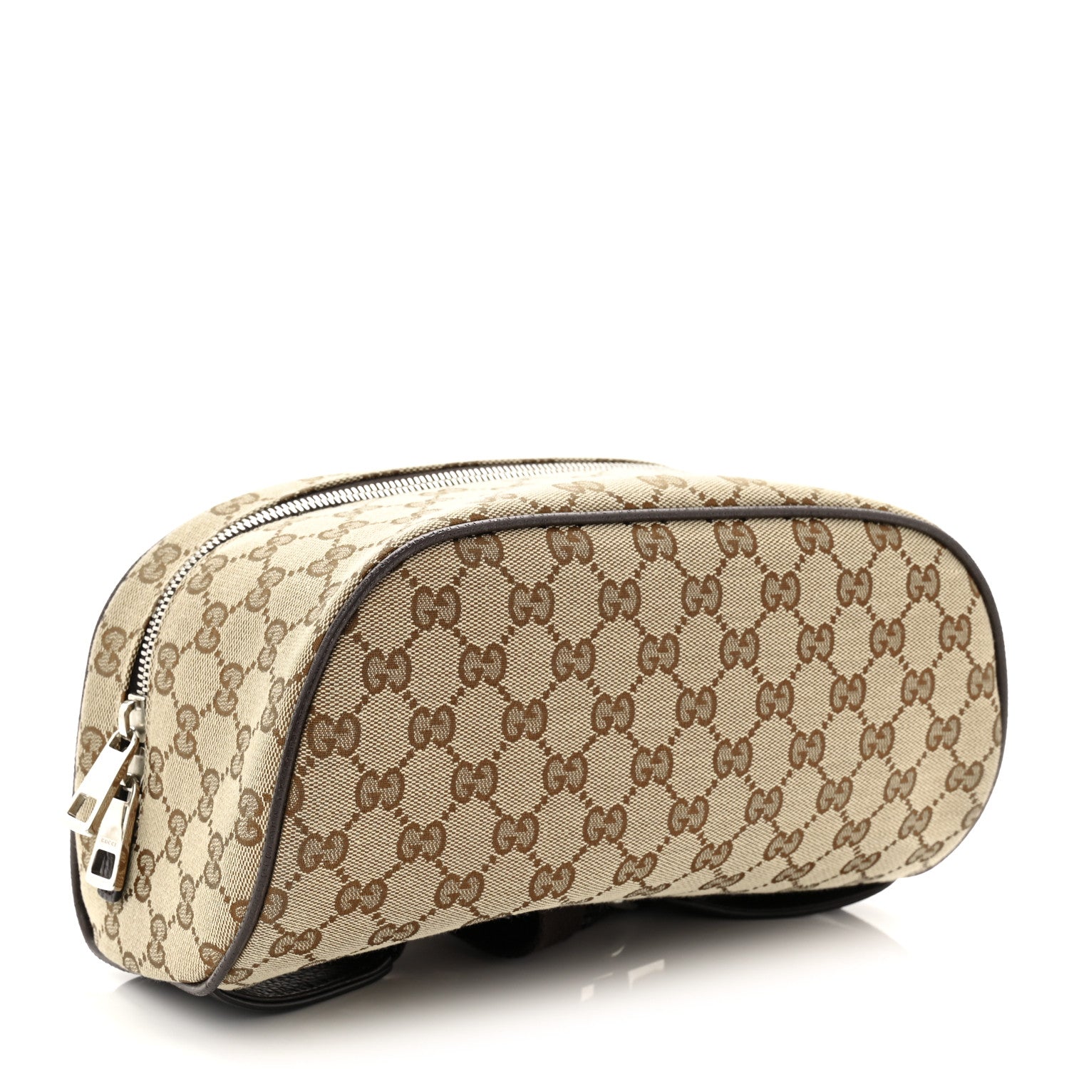 Gucci Monogram Dollar Calfskin Waist Pouch Beige Ebony Testa di Moro Marrone Scuro 4 of 10